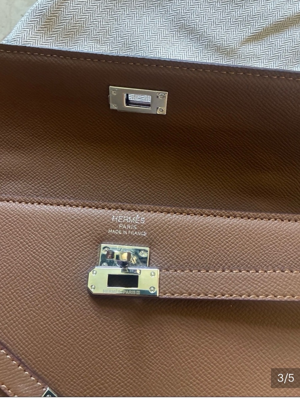 💗Brown Leather Kelly wallet/clutch/ short handle bag with Removable Strap💗 - Picture 3 of 5